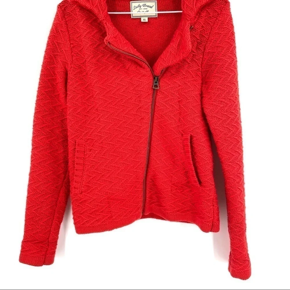 Lucky Brand Knit Asymetrical Zip Up Moto Style Jacket - Picture 4 of 9